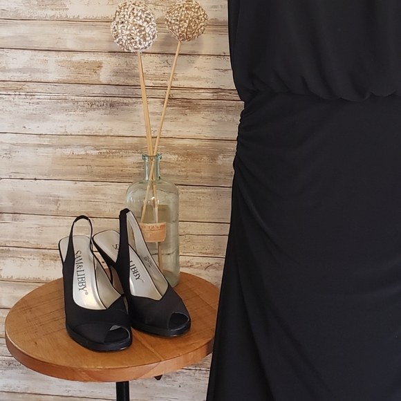 Sam and Libby black open toe slingback heels 7.5 - Picture 2 of 7